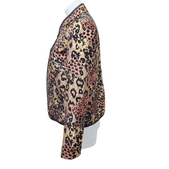 Molly & Maxx tapestry animal print jacket medium cheetah gold brown orange black - Picture 2 of 7